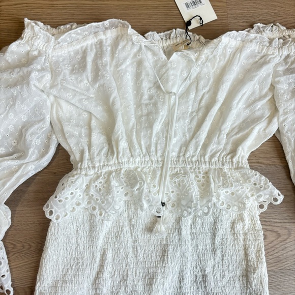 Spell Daisy Chain Ruched Mini Dress White Medium - Picture 6 of 9